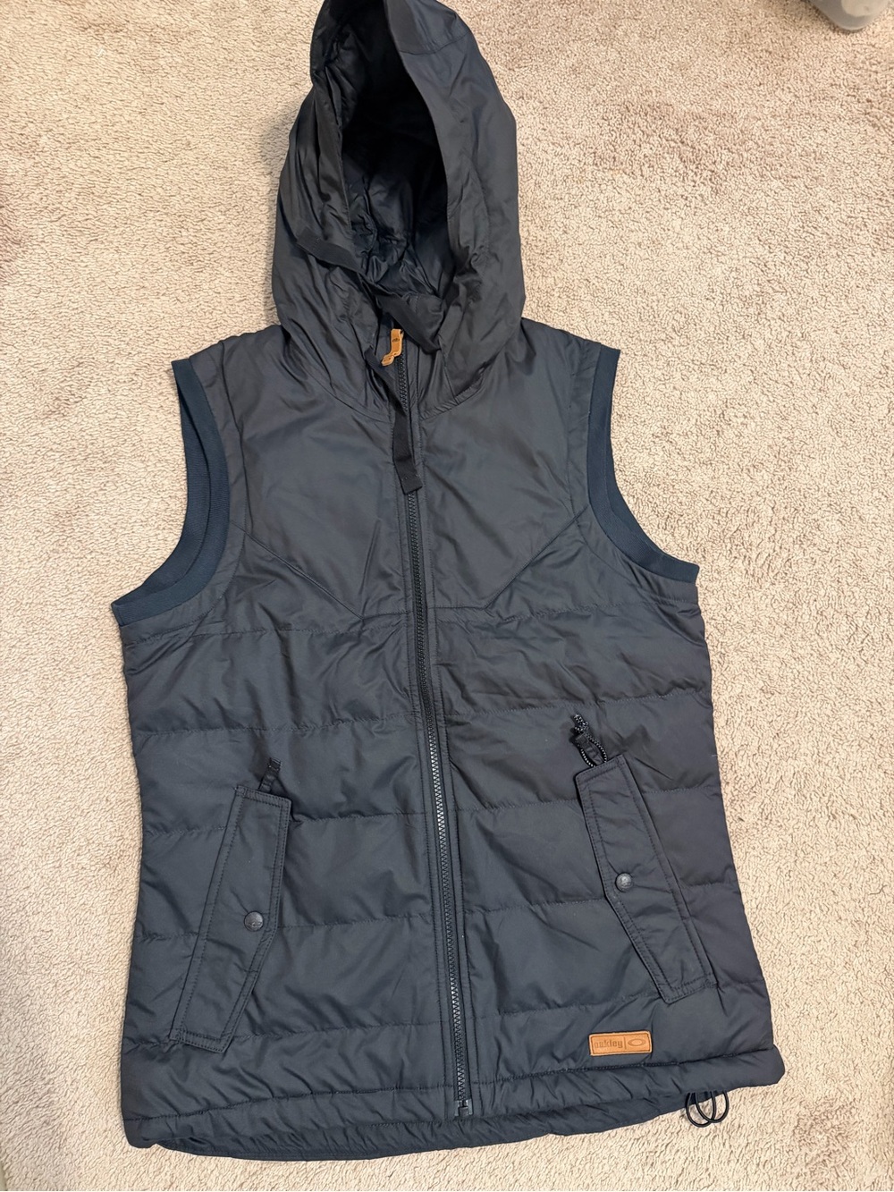 Oakley Black Hooded Quilted Sleeveless Vest